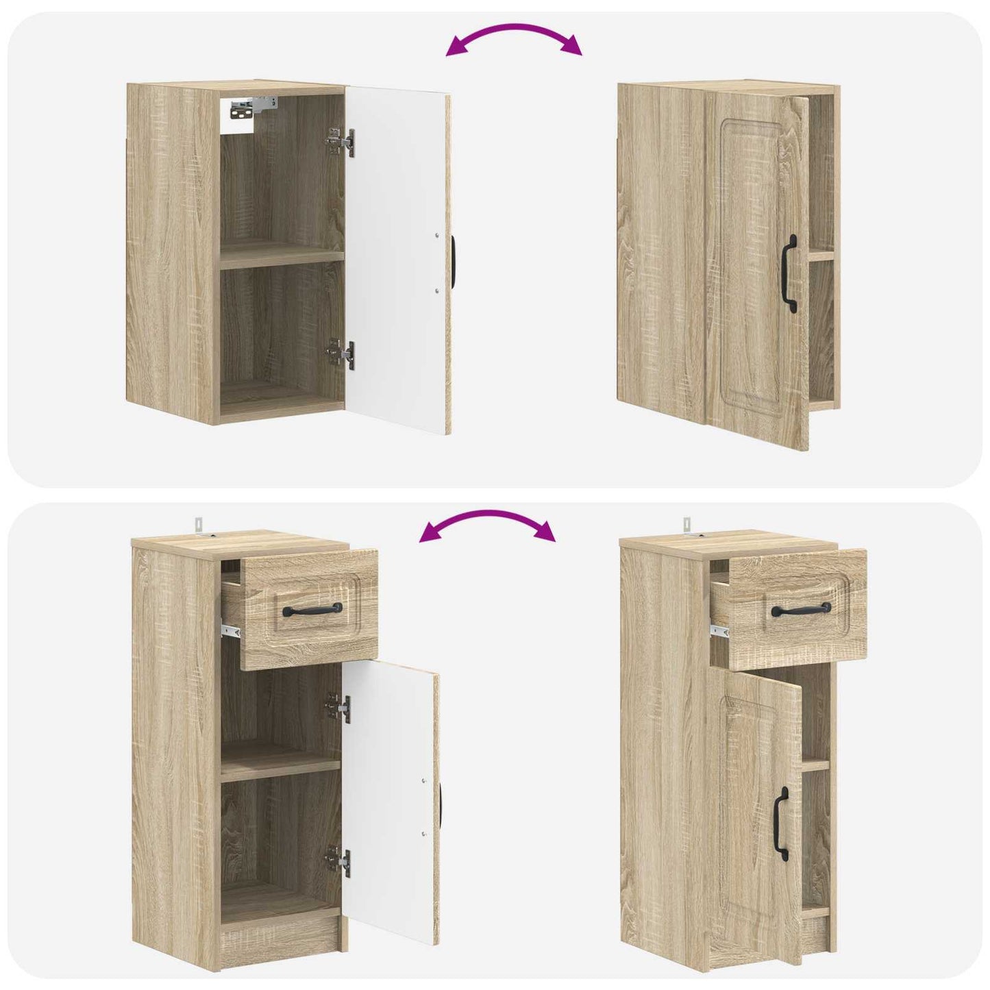 4 Piece Bathroom Cabinet Set UTRECHT Sonoma Oak Engineered Wood