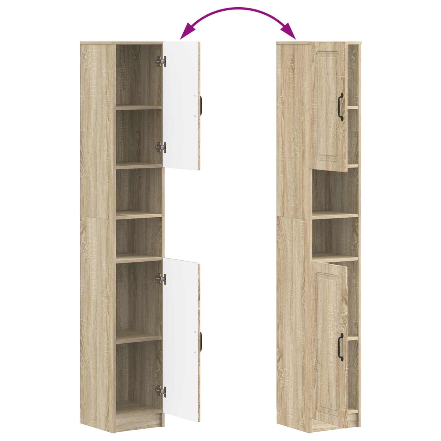 4 Piece Bathroom Cabinet Set UTRECHT Sonoma Oak Engineered Wood