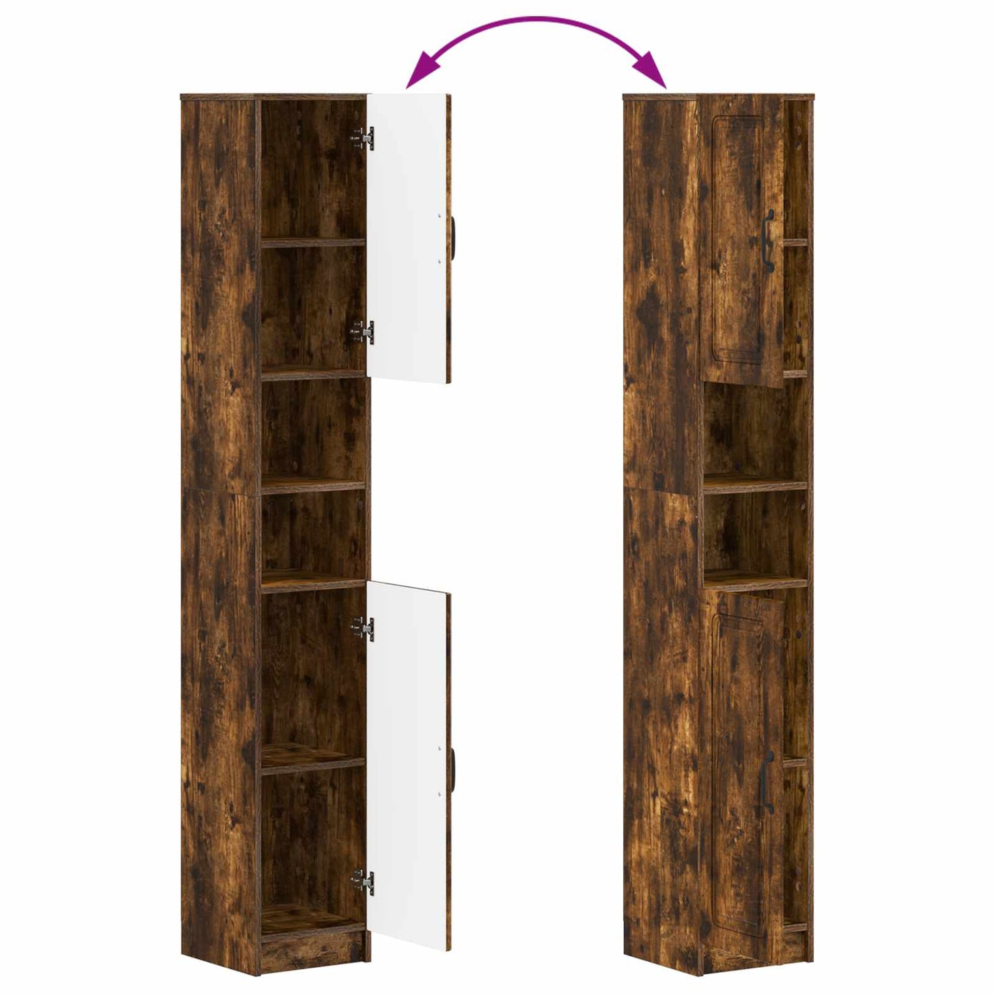 4 Piece Bathroom Cabinet Set UTRECHT Smoked Oak Engineered Wood