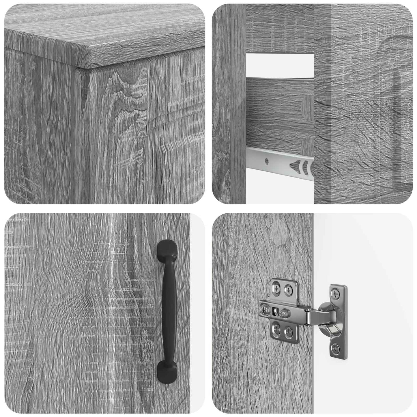 4 Piece Bathroom Cabinet Set UTRECHT Grey Sonoma