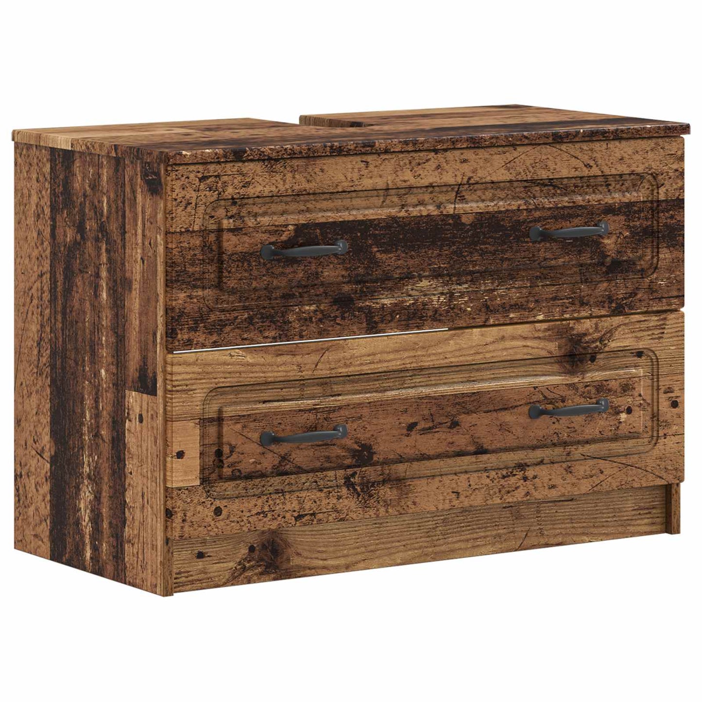 4 Piece Bathroom Cabinet Set UTRECHT Old Wood Engineered Wood
