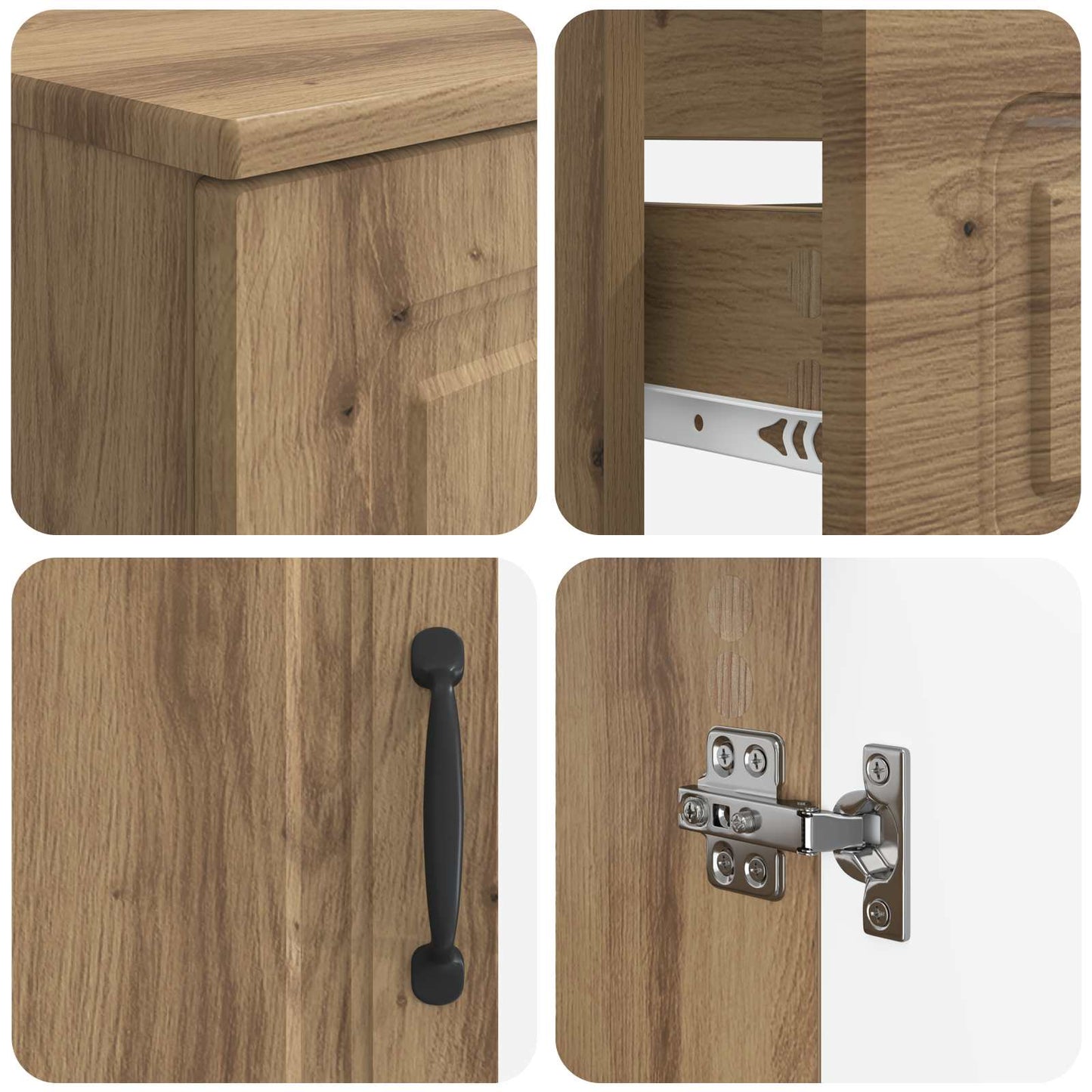 4 Piece Bathroom Cabinet Set UTRECHT Artisan Oak
