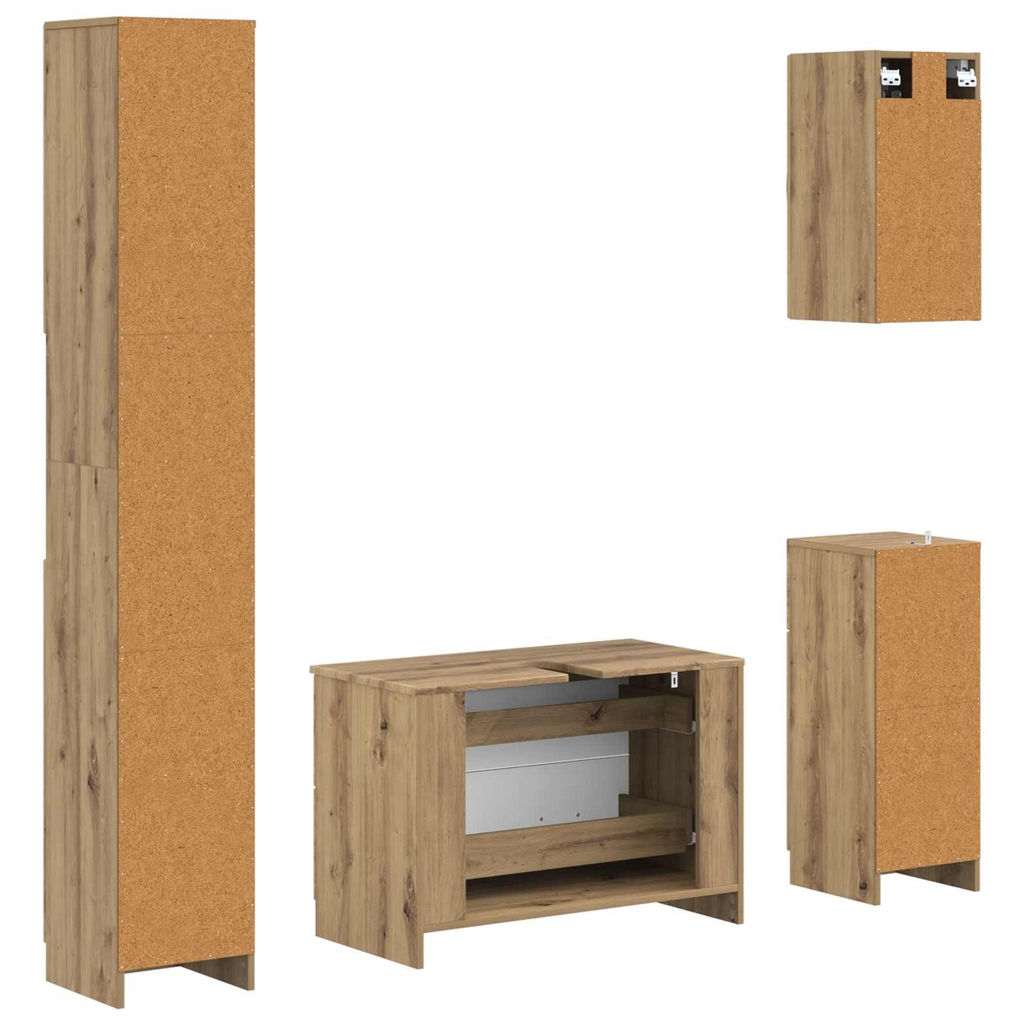4 Piece Bathroom Cabinet Set UTRECHT Artisan Oak