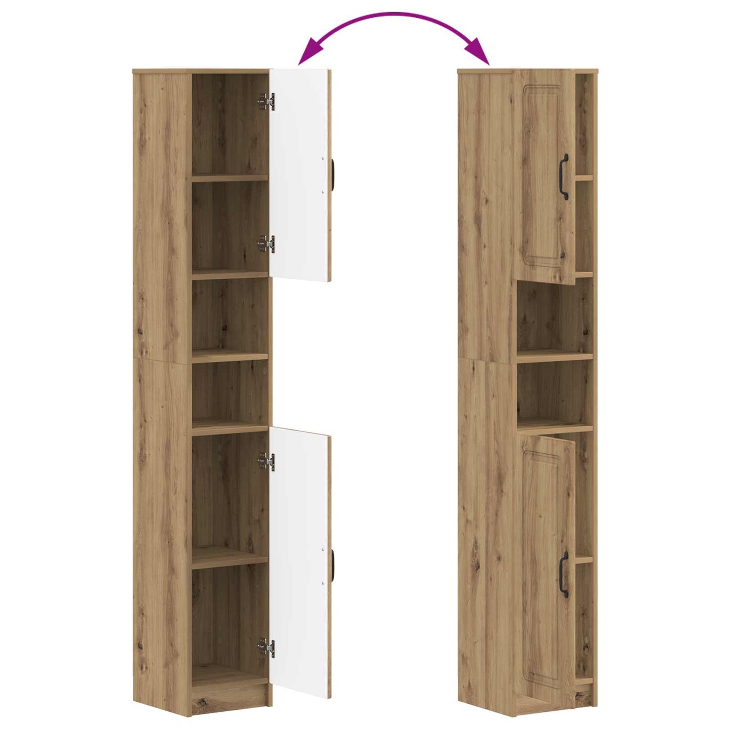 4 Piece Bathroom Cabinet Set UTRECHT Artisan Oak