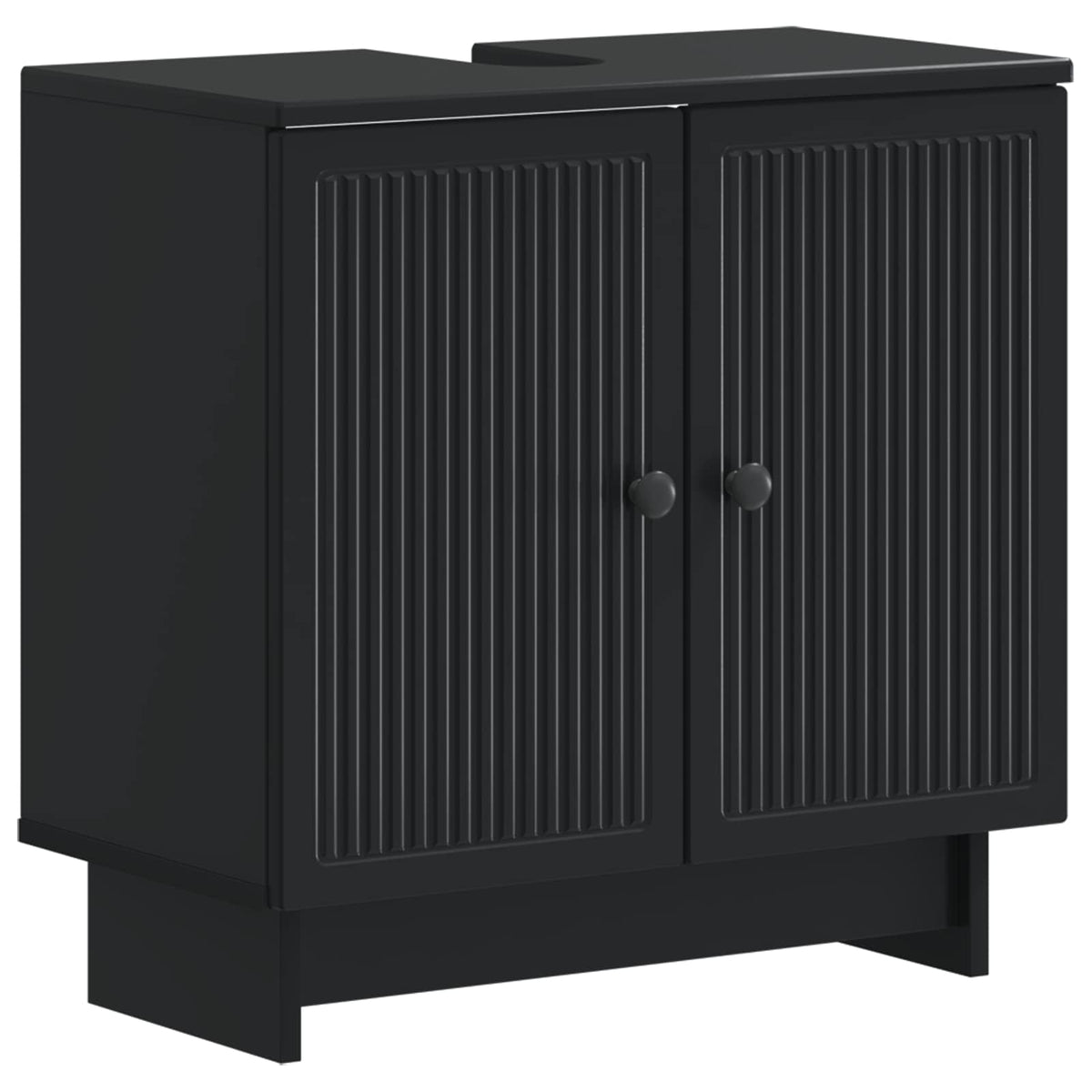 3 Piece Bathroom Cabinet Set EDE Black Engineered Wood
