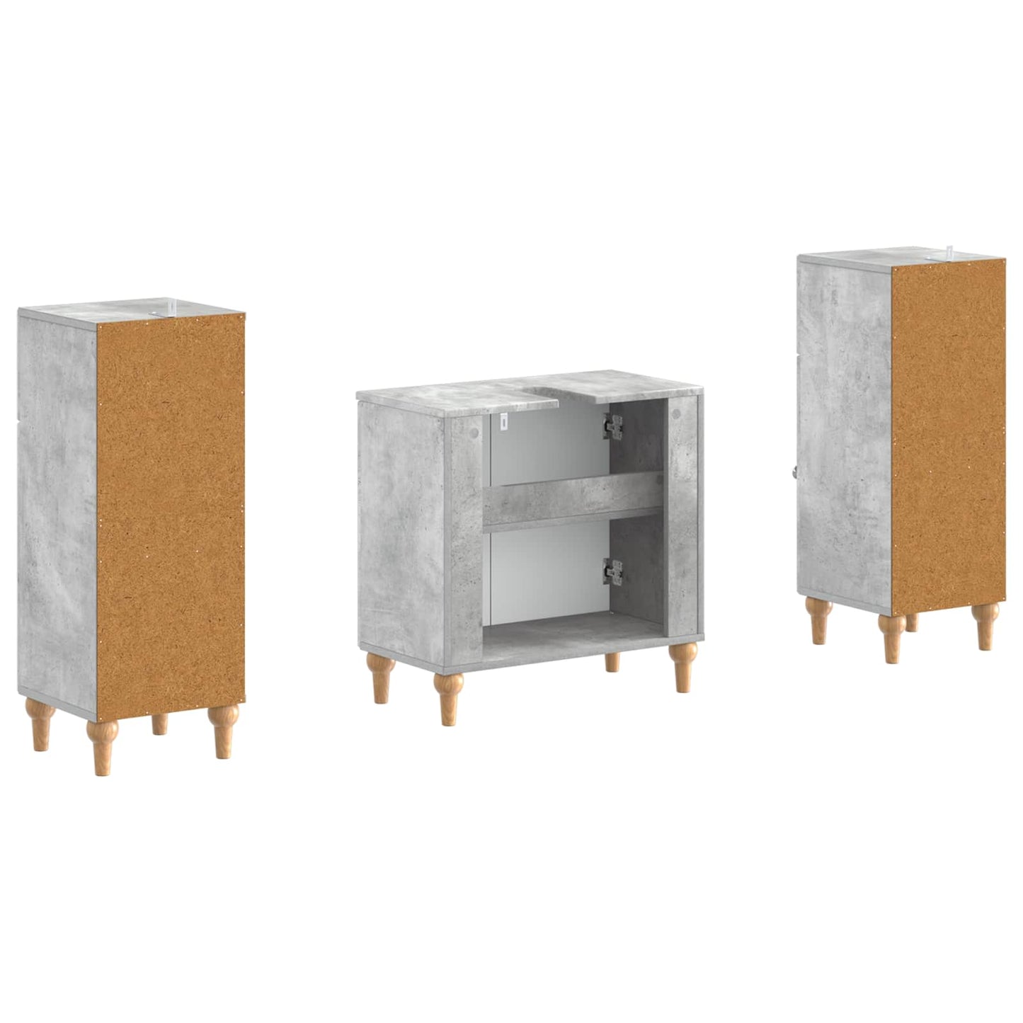2 Piece Bathroom Cabinet Set ALKMAAR Concrete Grey