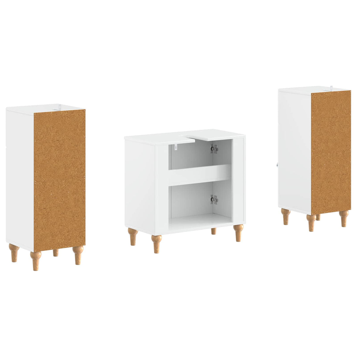 3 Piece Bathroom Cabinet Set ALKMAAR High Gloss White