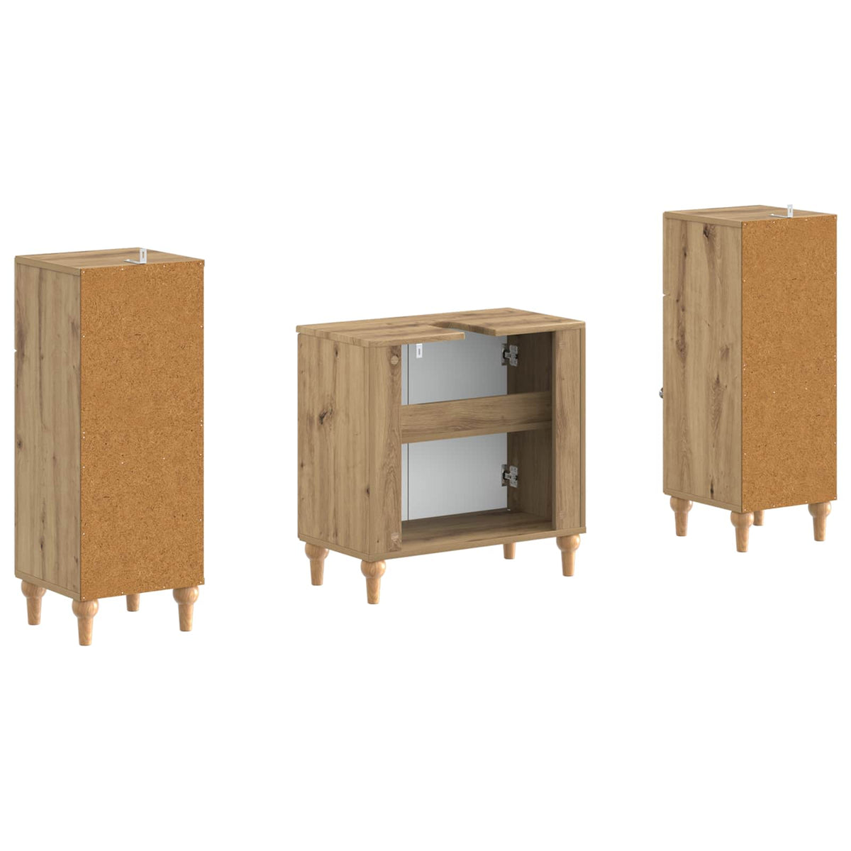 3 Piece Bathroom Cabinet Set ALKMAAR Artisan Oak
