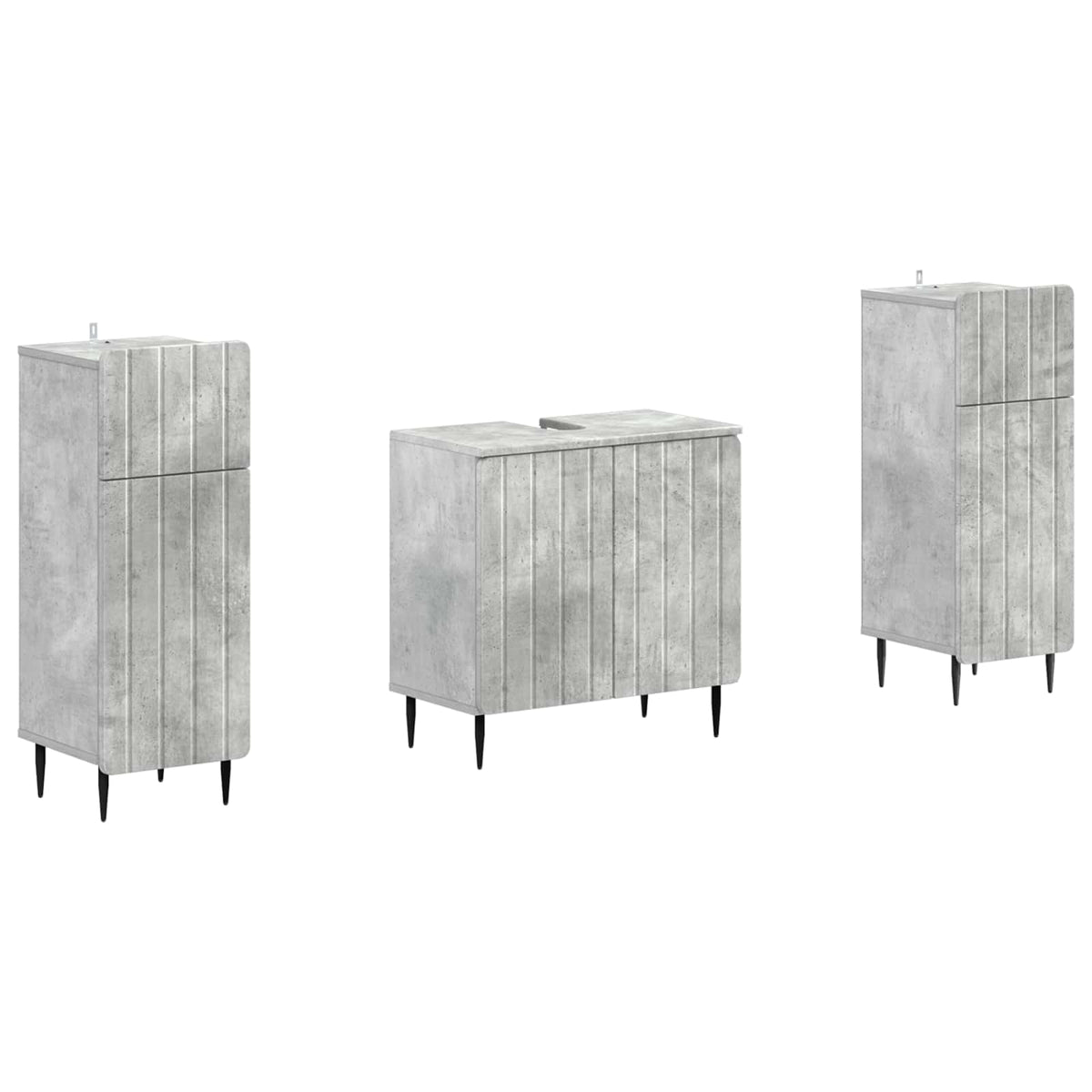 3 Piece Bathroom Cabinet Set ZWOLLE Concrete Grey