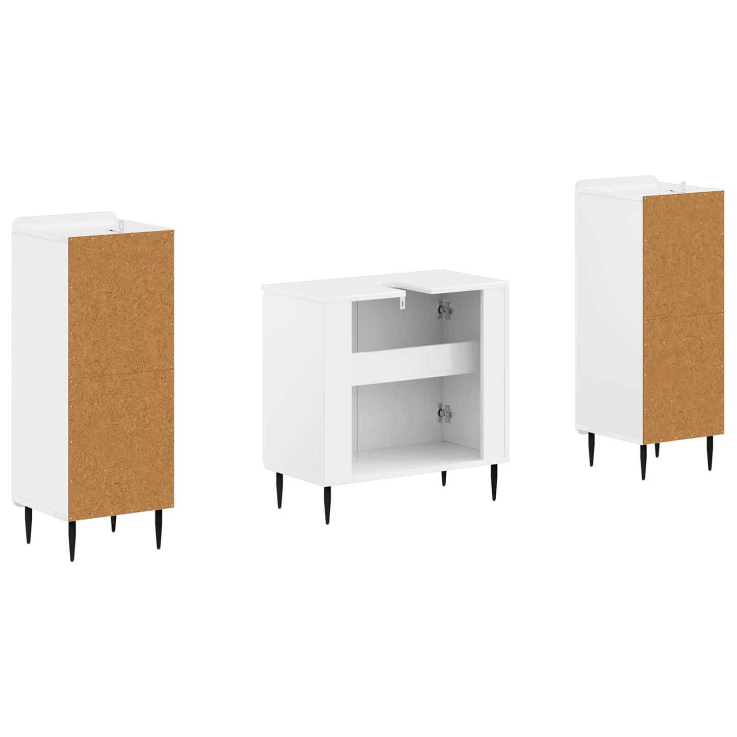 2 Piece Bathroom Cabinet Set ZWOLLE High Gloss White