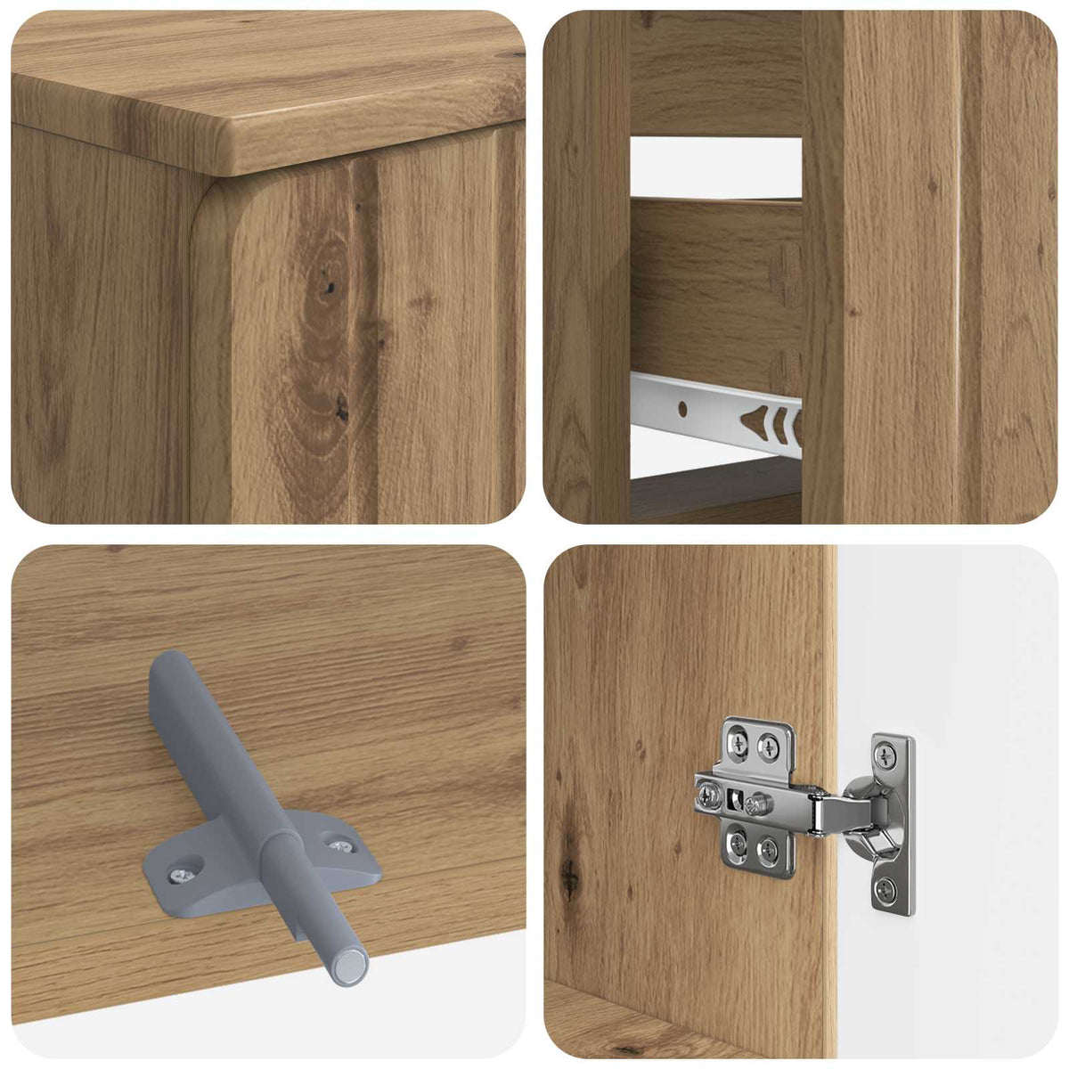 3 Piece Bathroom Cabinet Set ZWOLLE Artisan Oak Engineered Wood