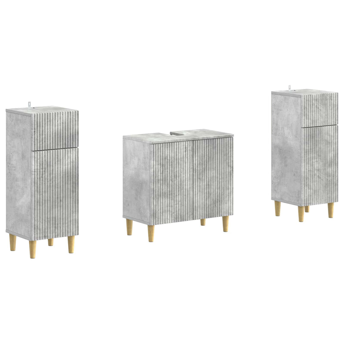 3 Piece Bathroom Cabinet Set ARNHEM Concrete Grey