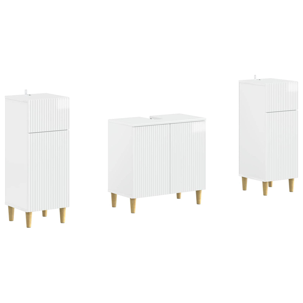 3 Piece Bathroom Cabinet Set ARNHEM High Gloss White