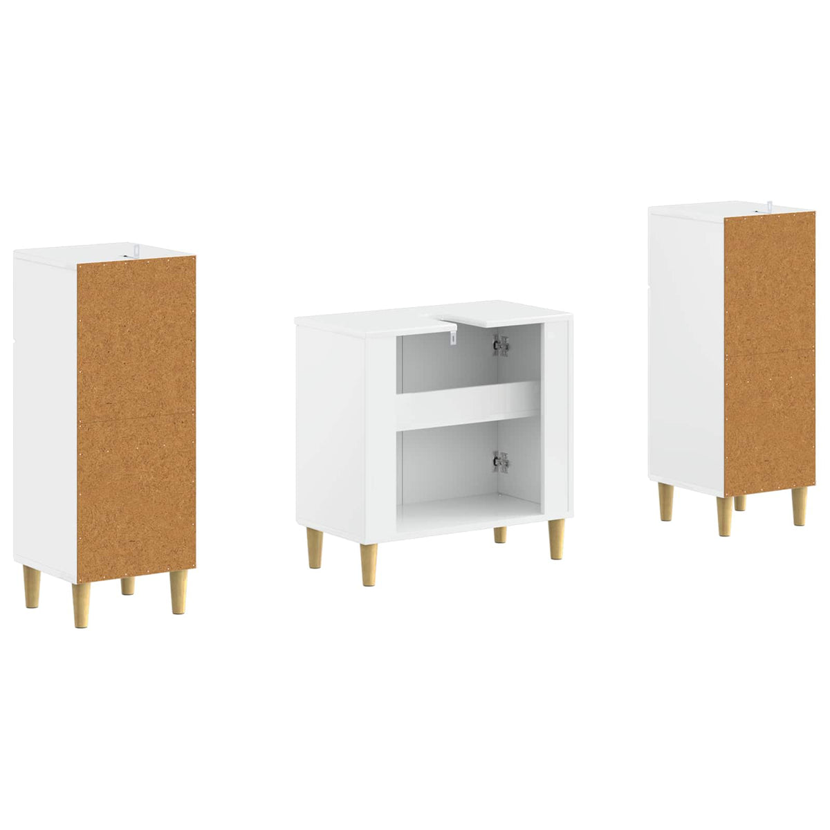 3 Piece Bathroom Cabinet Set ARNHEM High Gloss White