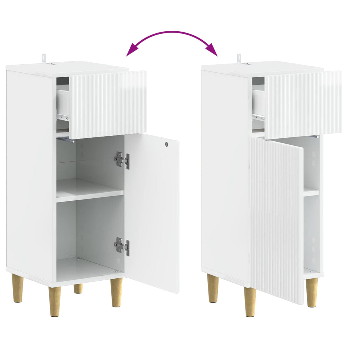 3 Piece Bathroom Cabinet Set ARNHEM High Gloss White