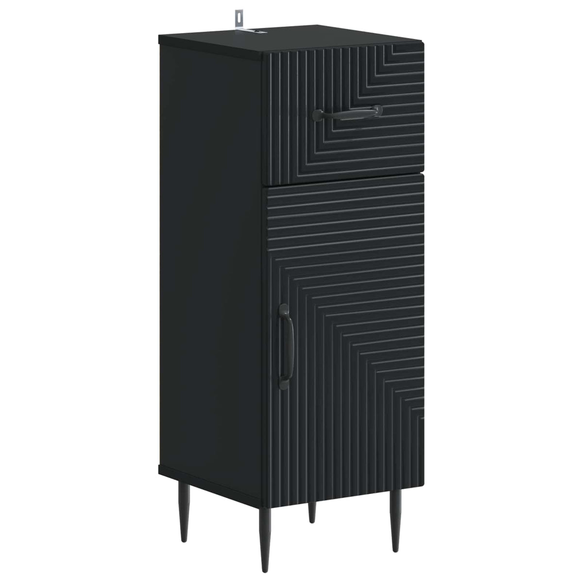 3 Piece Bathroom Cabinet Set HAARLEM Black Engineered Wood