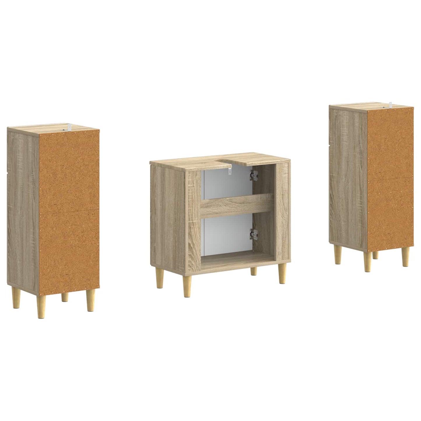2 Piece Bathroom Cabinet Set DELFT Sonoma Oak Engineered Wood