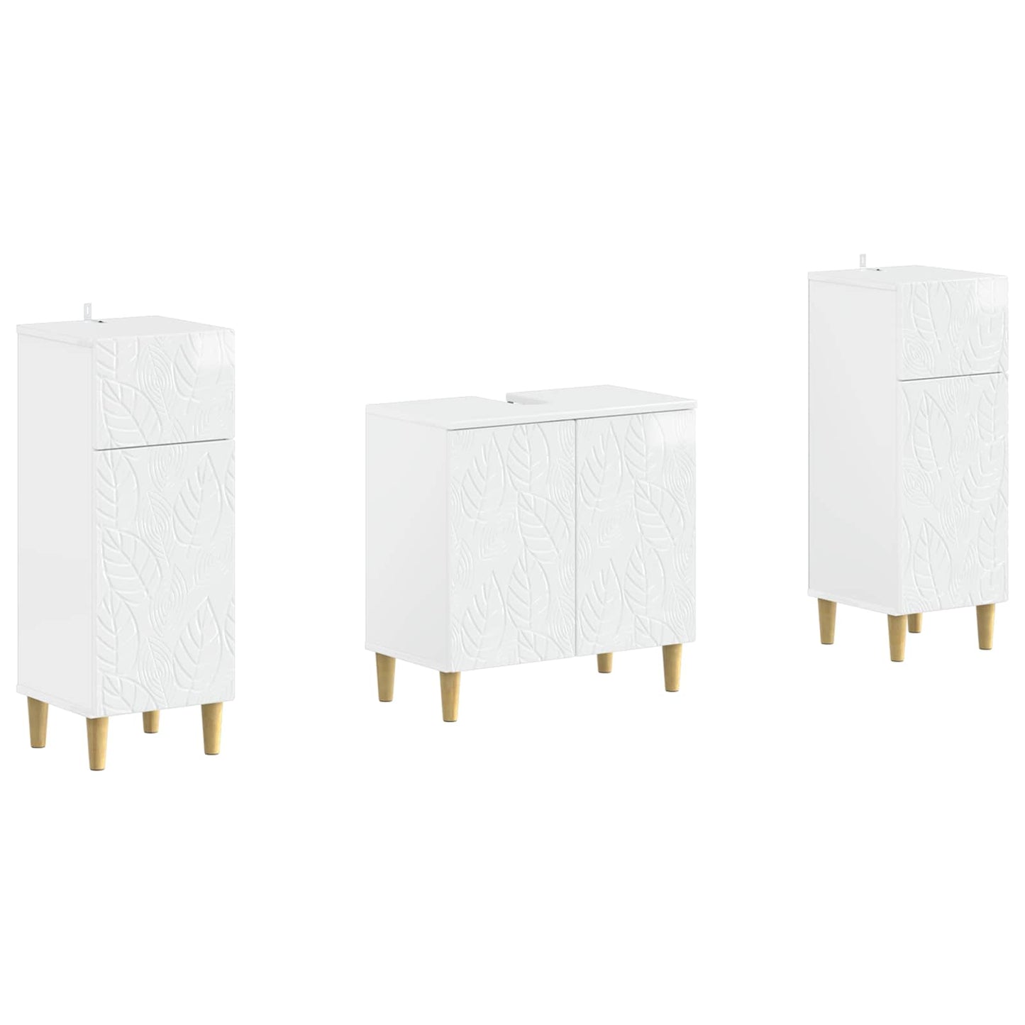 2 Piece Bathroom Cabinet Set DELFT High Gloss White