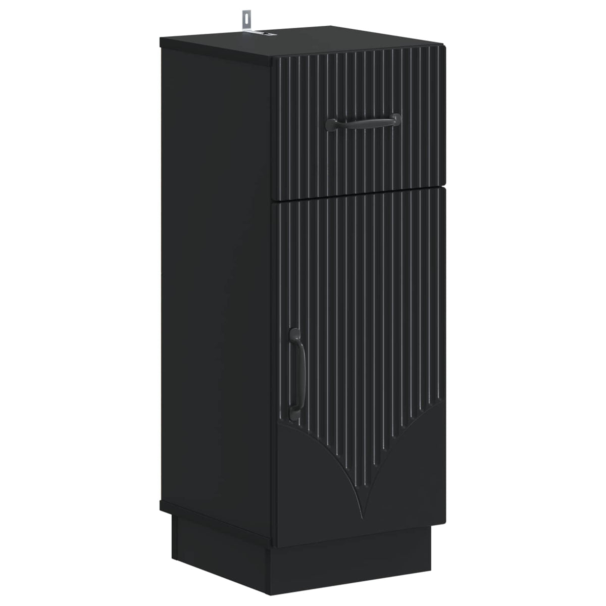 3 Piece Bathroom Cabinet Set HOORN Black Engineered Wood