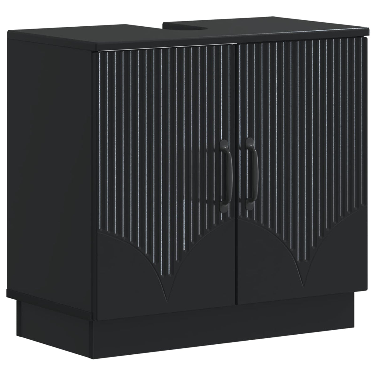 3 Piece Bathroom Cabinet Set HOORN Black Engineered Wood