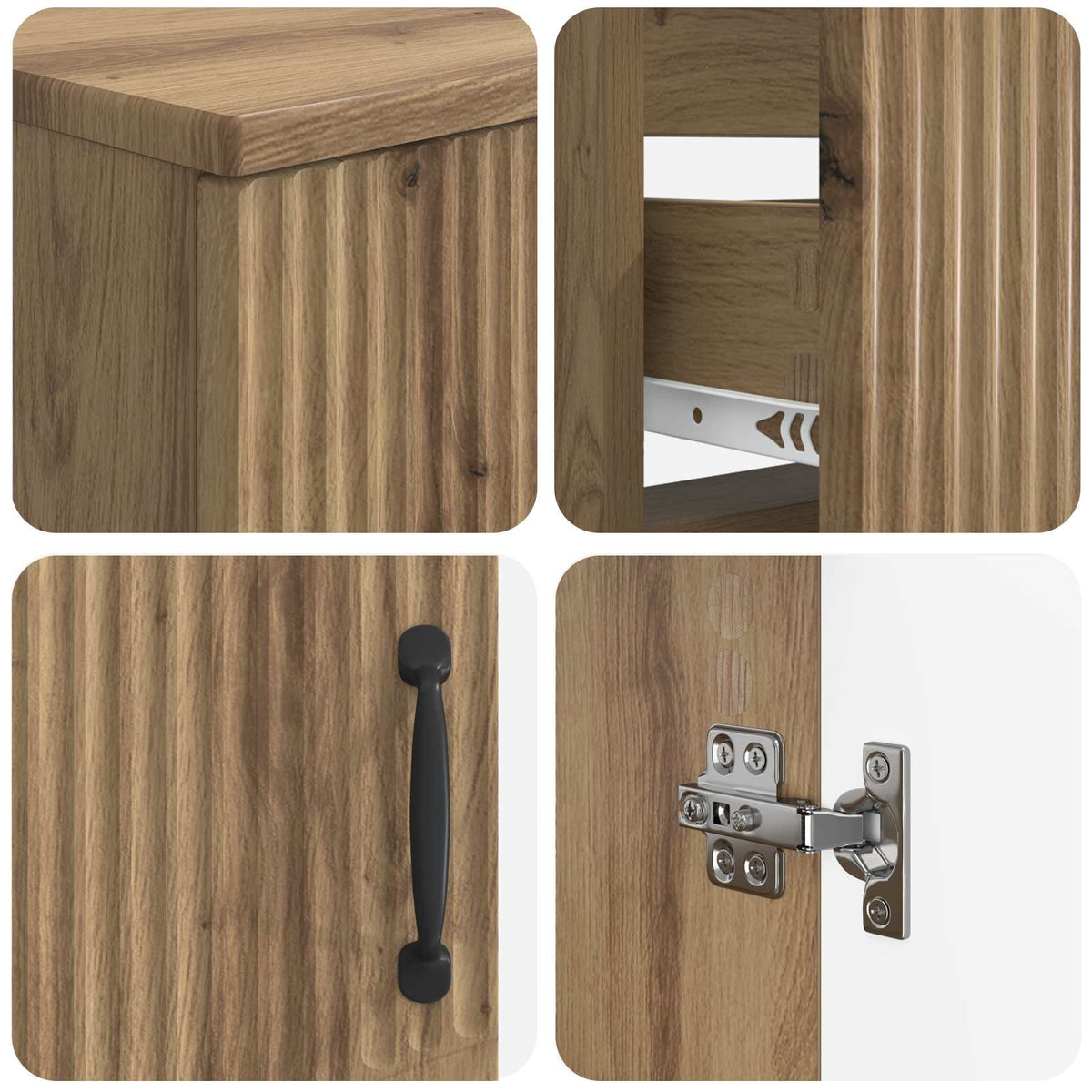 3 Piece Bathroom Cabinet Set HOORN Artisan Oak Engineered Wood