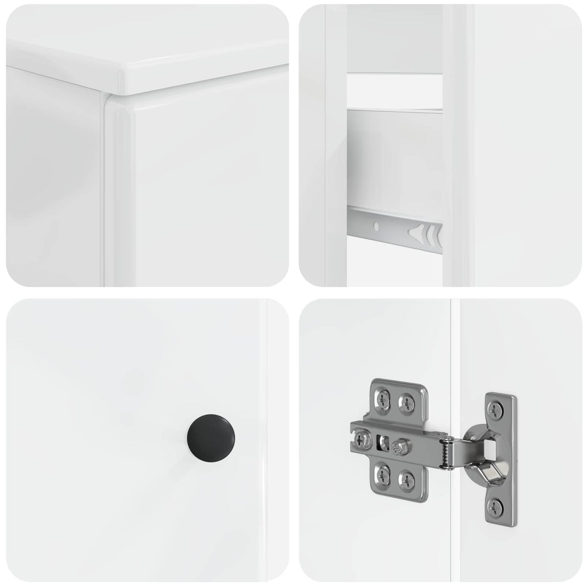3 Piece Bathroom Cabinet Set BREDA High Gloss White