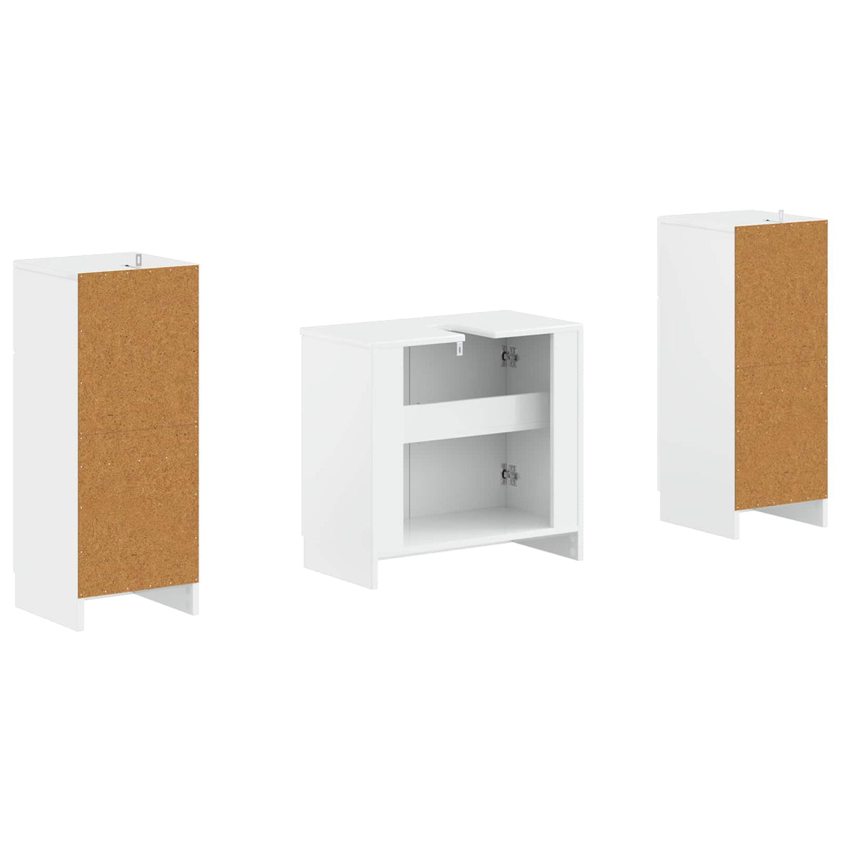 3 Piece Bathroom Cabinet Set UTRECHT High Gloss White