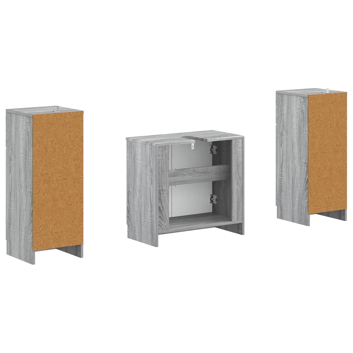 2 Piece Bathroom Cabinet Set UTRECHT Grey Sonoma
