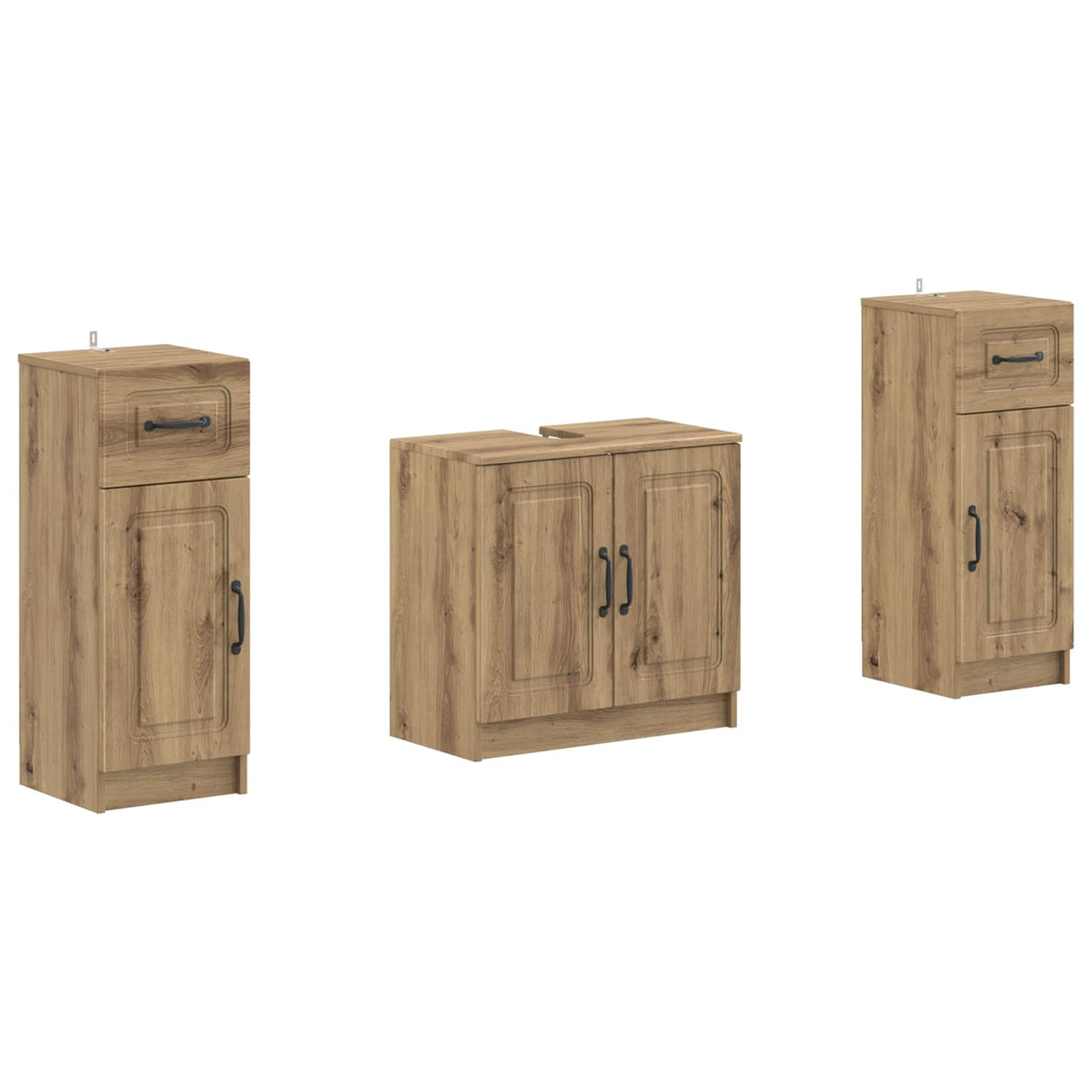 3 Piece Bathroom Cabinet Set UTRECHT Artisan Oak