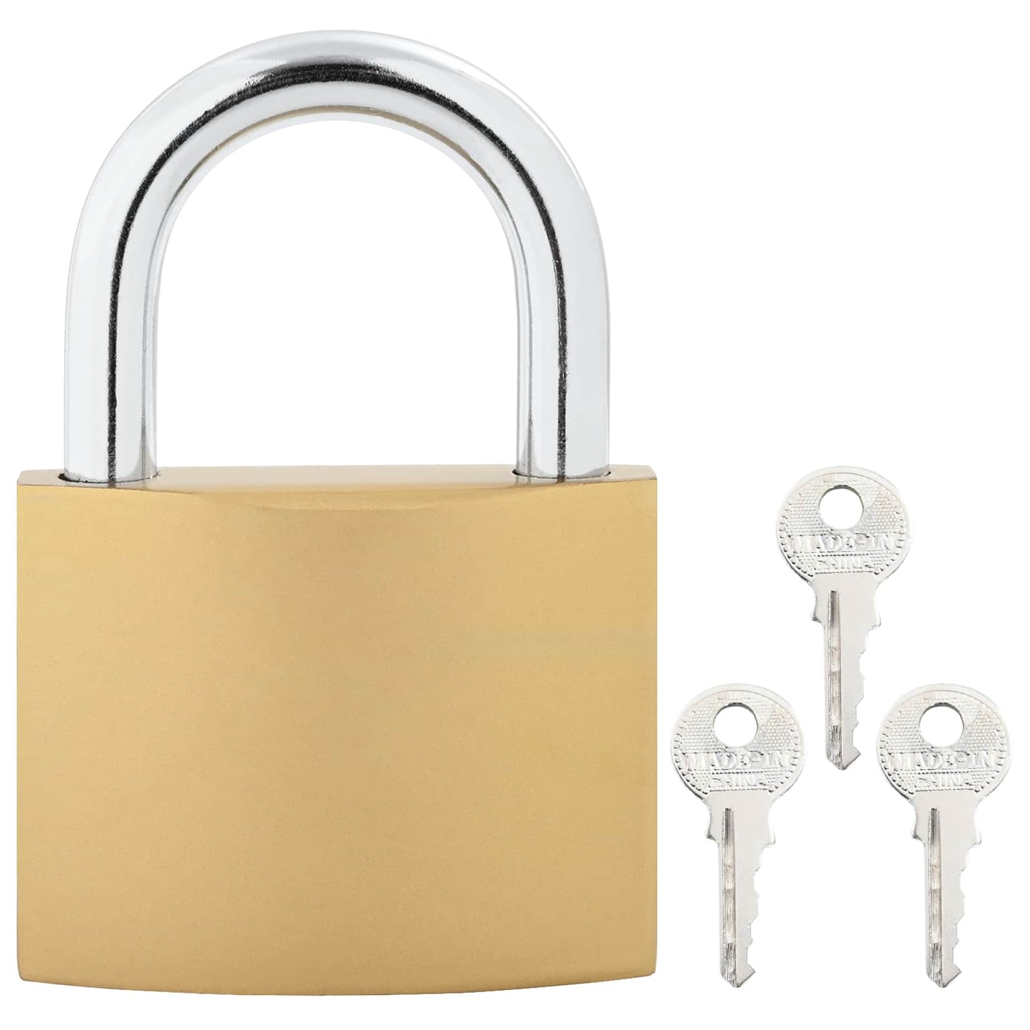 U Lock with Keys Brass 6 x 2 x 9.1 cm Iron