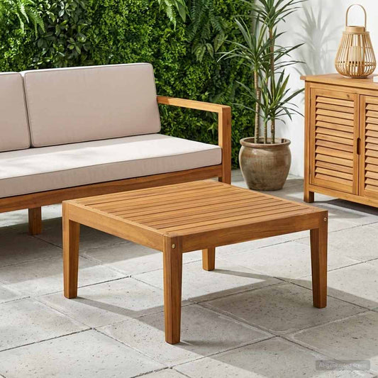Table Solid Acacia Wood Natural 60 x 60 x 30 cm