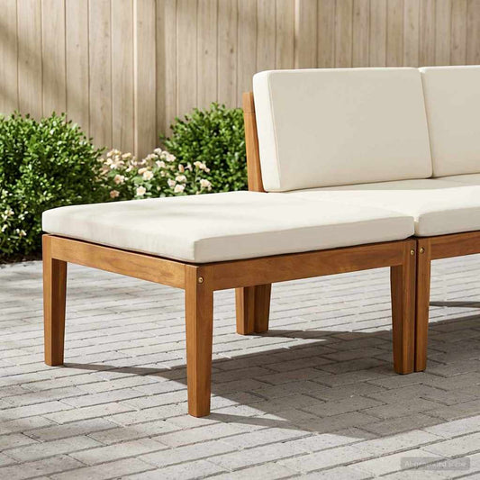 Footrest Solid Acacia Wood Natural