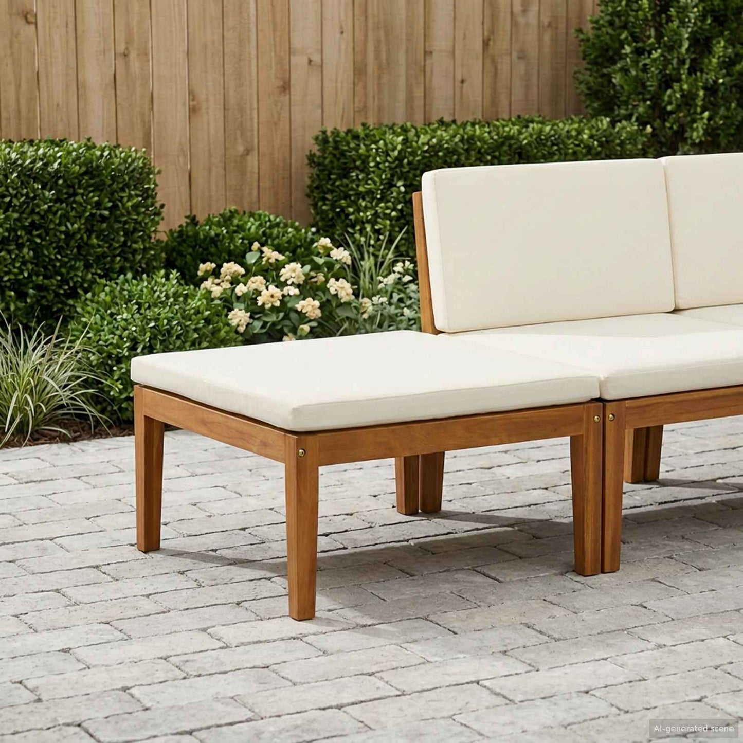 Footrest Solid Acacia Wood Natural