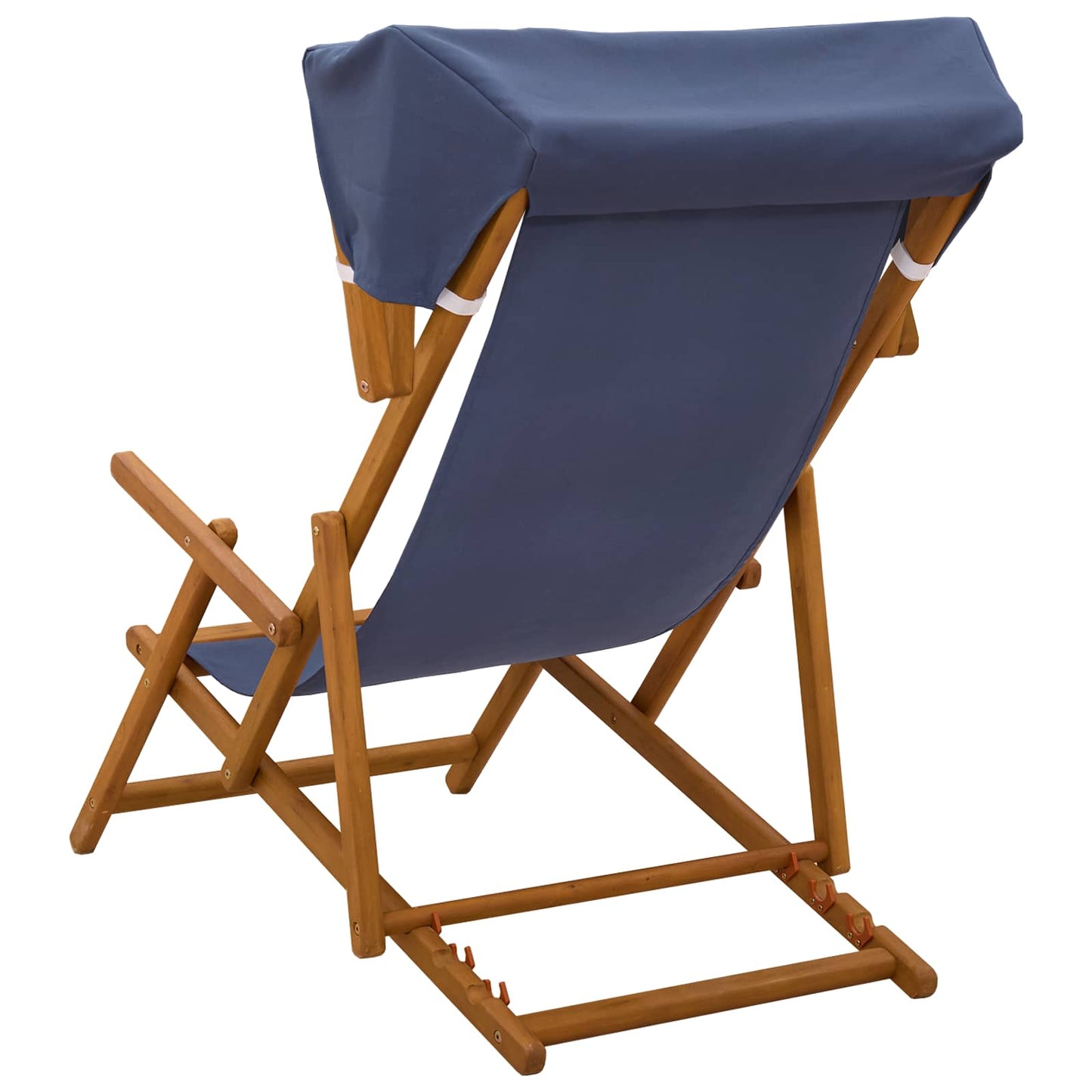 Deck Chair 2 pcs 3 Position Solid Eucalyptus Wood Blue