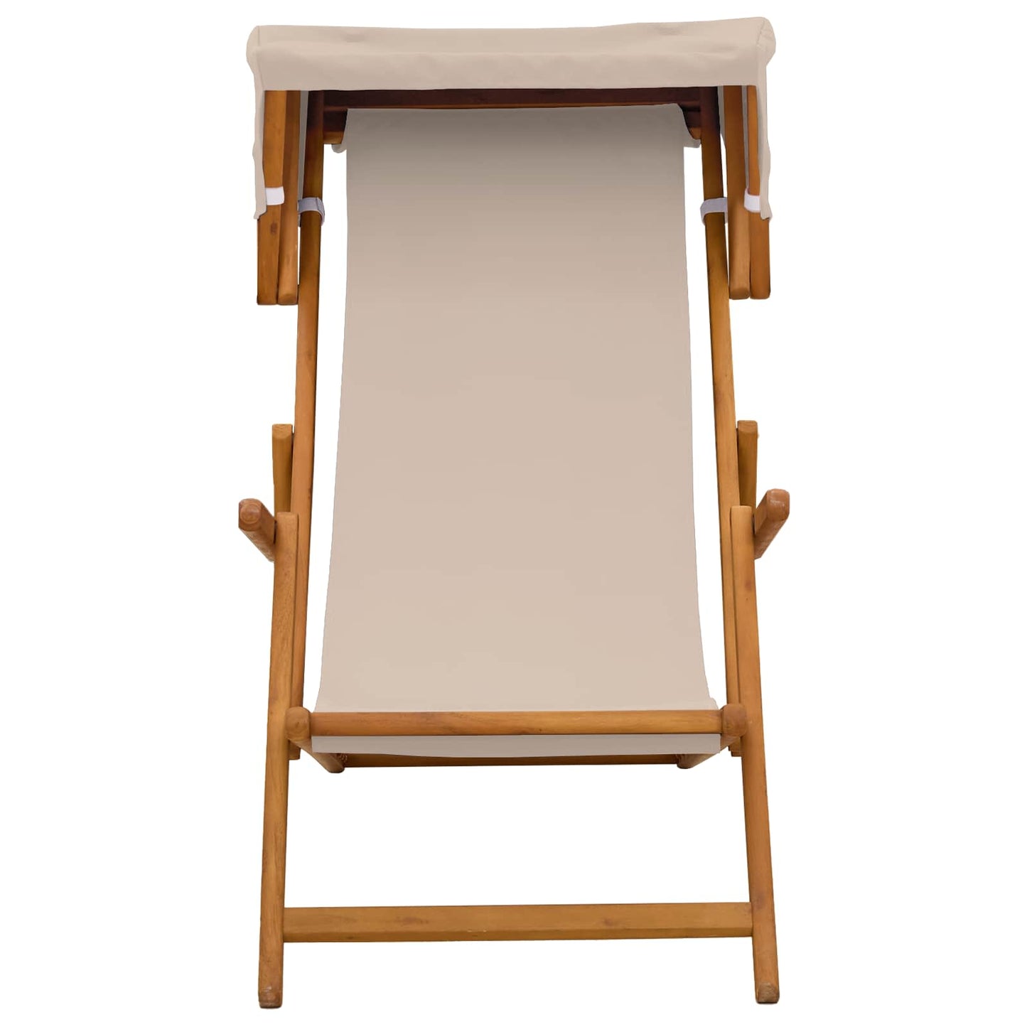 Deck Chair 2 pcs 3 Position Solid Eucalyptus Wood Beige