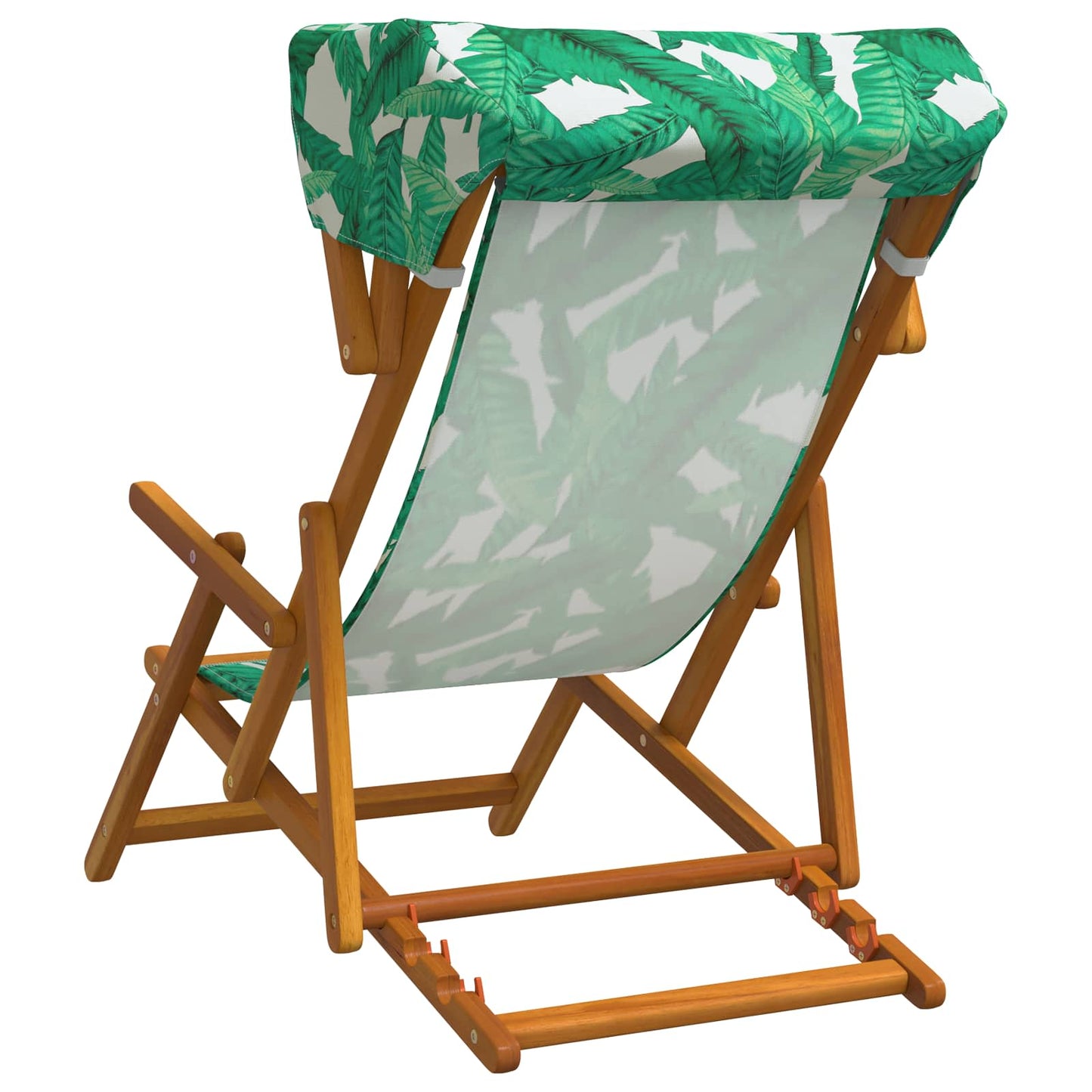 Deck Chair 2 pcs 3 Position Solid Eucalyptus Wood Leaf Pattern
