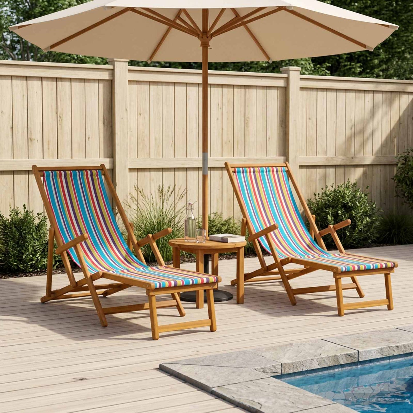 Folding Sun Lounger 2 pcs 3 Position Solid Eucalyptus Wood