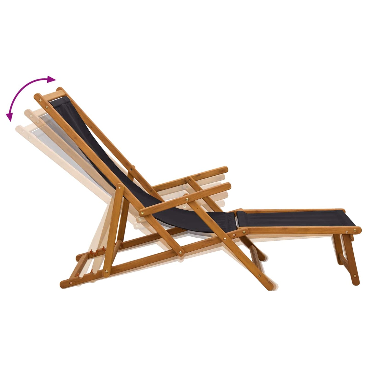 Folding Sun Lounger 2 pcs 3 Position Solid Eucalyptus Wood
