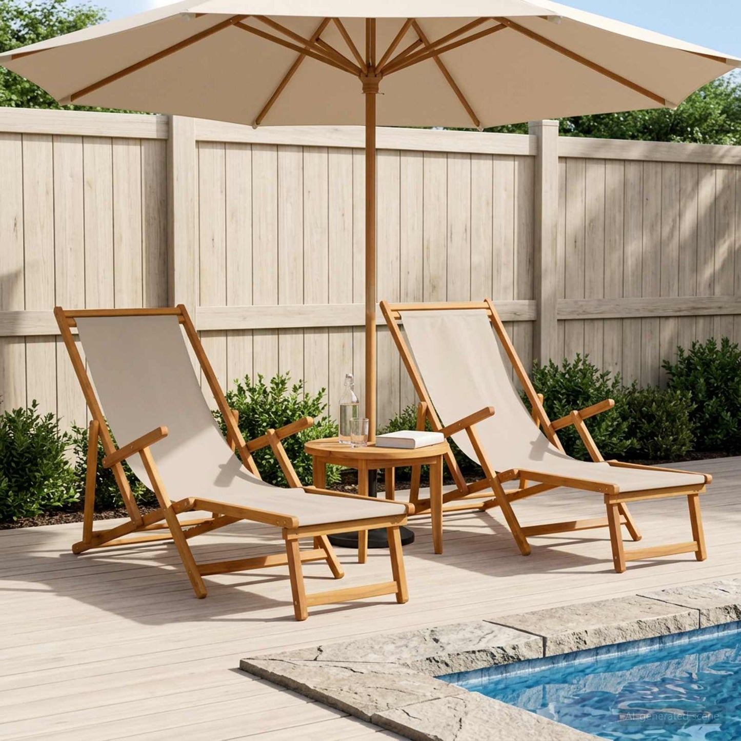 Folding Sun Lounger 2 pcs 3 Position Solid Eucalyptus Wood