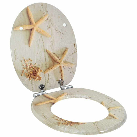 Soft-Close Toilet Seat Yellow and White 44 x 38 cm MDF board