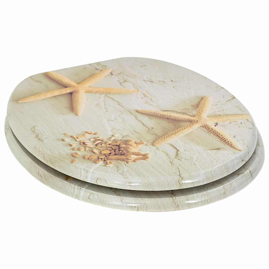 Soft-Close Toilet Seat Yellow and White 44 x 38 cm MDF board