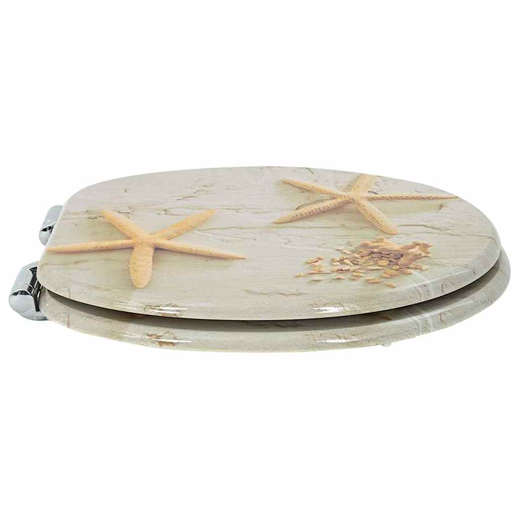 Soft-Close Toilet Seat Yellow and White 44 x 38 cm MDF board