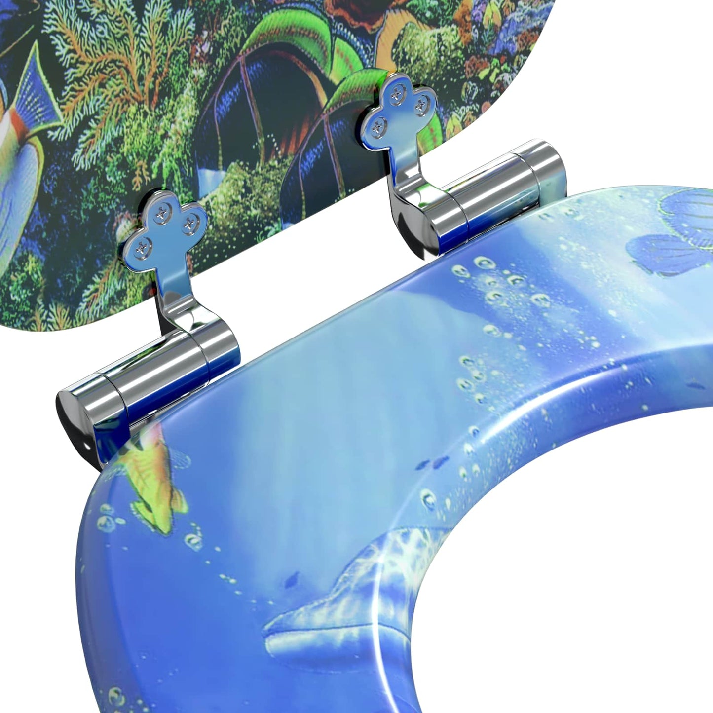 Soft-Close Toilet Seat Blue 44 x 38 cm MDF board