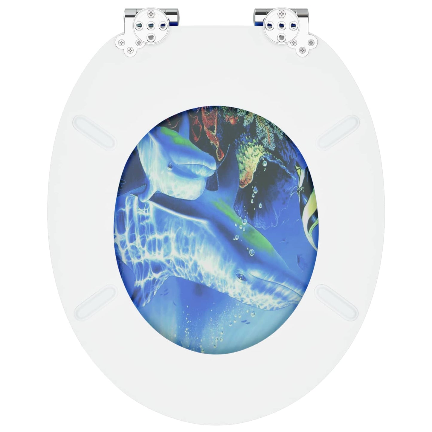 Soft-Close Toilet Seat Blue 44 x 38 cm MDF board