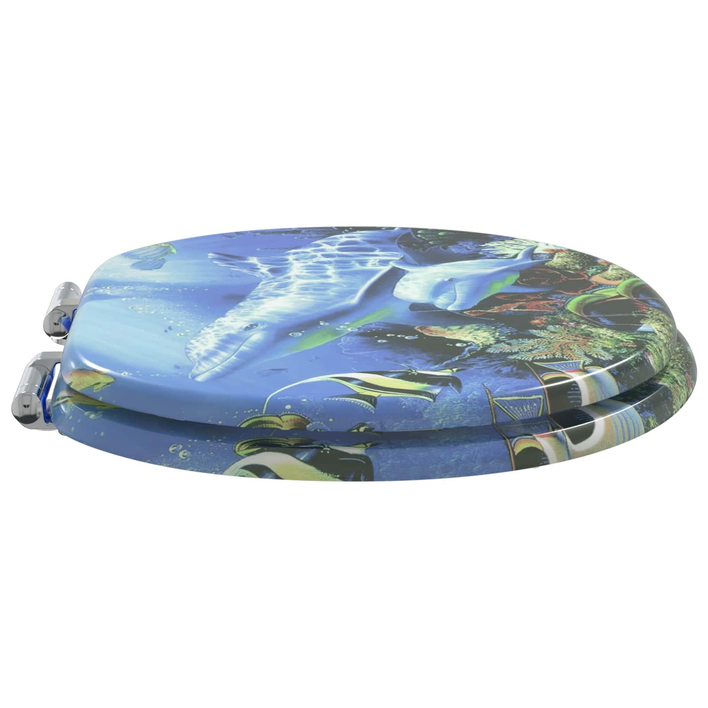 Soft-Close Toilet Seat Blue 44 x 38 cm MDF board