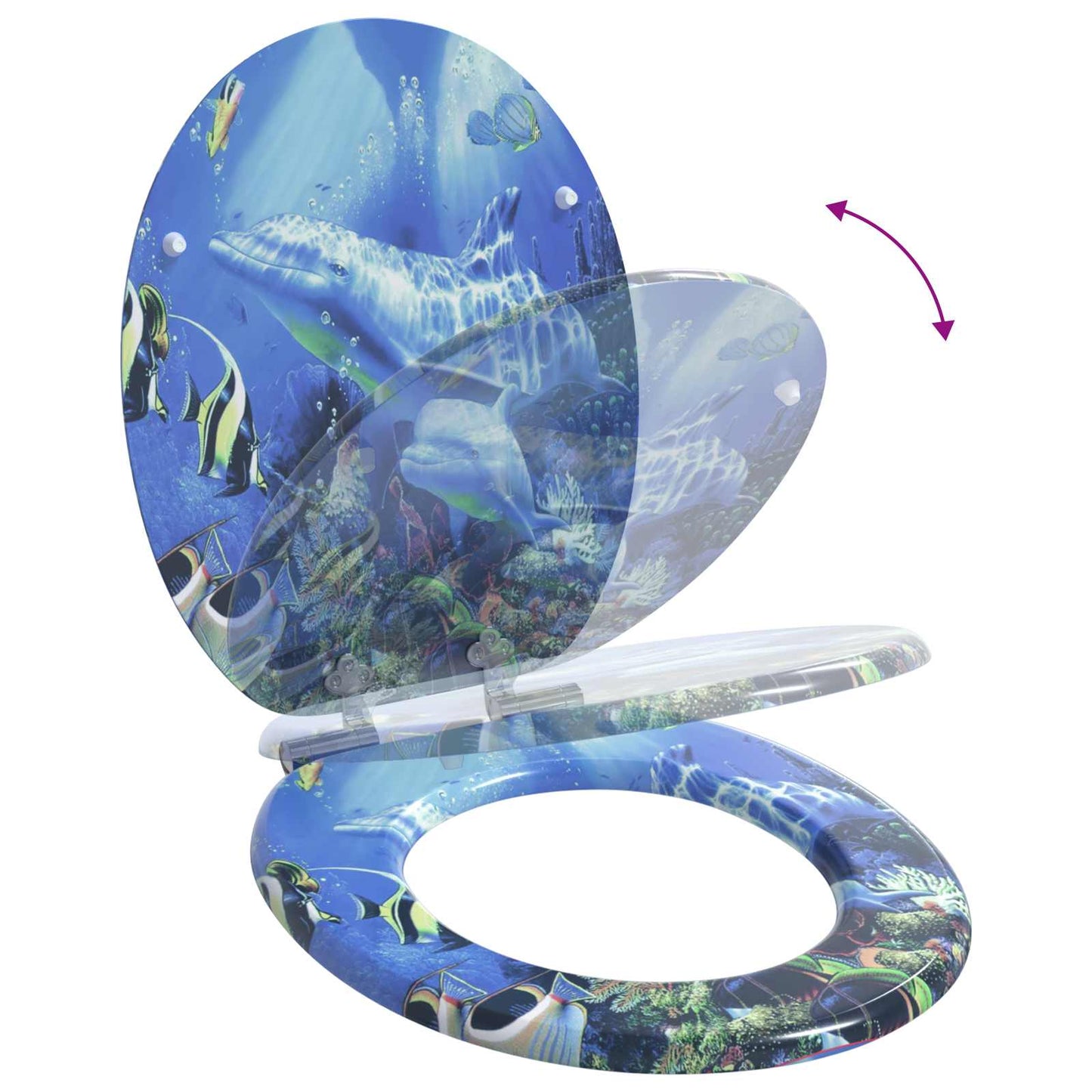 Soft-Close Toilet Seat Blue 44 x 38 cm MDF board
