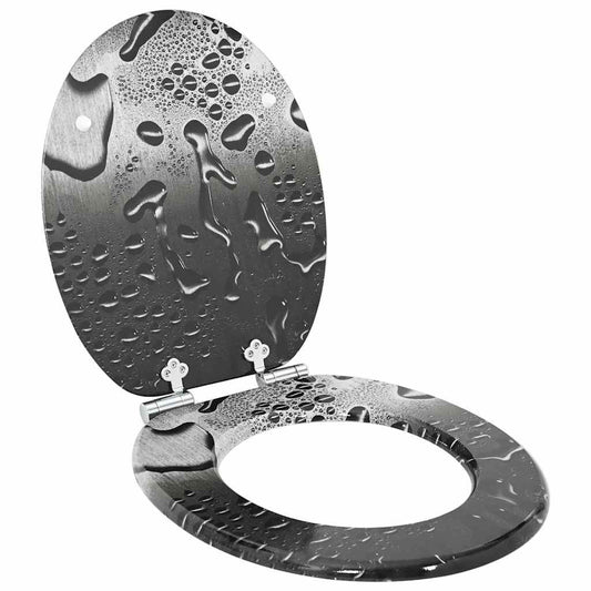 Soft-Close Toilet Seat Grey 44 x 38 cm MDF board