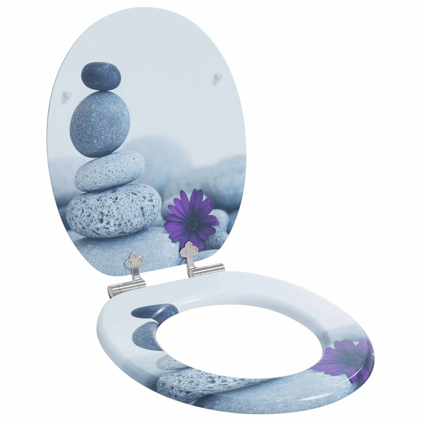 Soft-Close Toilet Seat Grey 44 x 38 cm MDF board