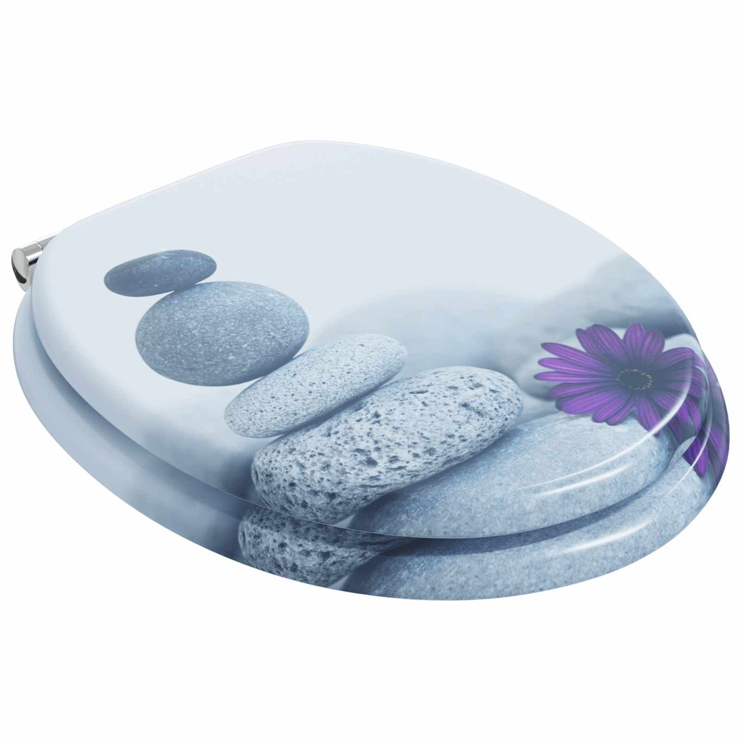 Soft-Close Toilet Seat Grey 44 x 38 cm MDF board
