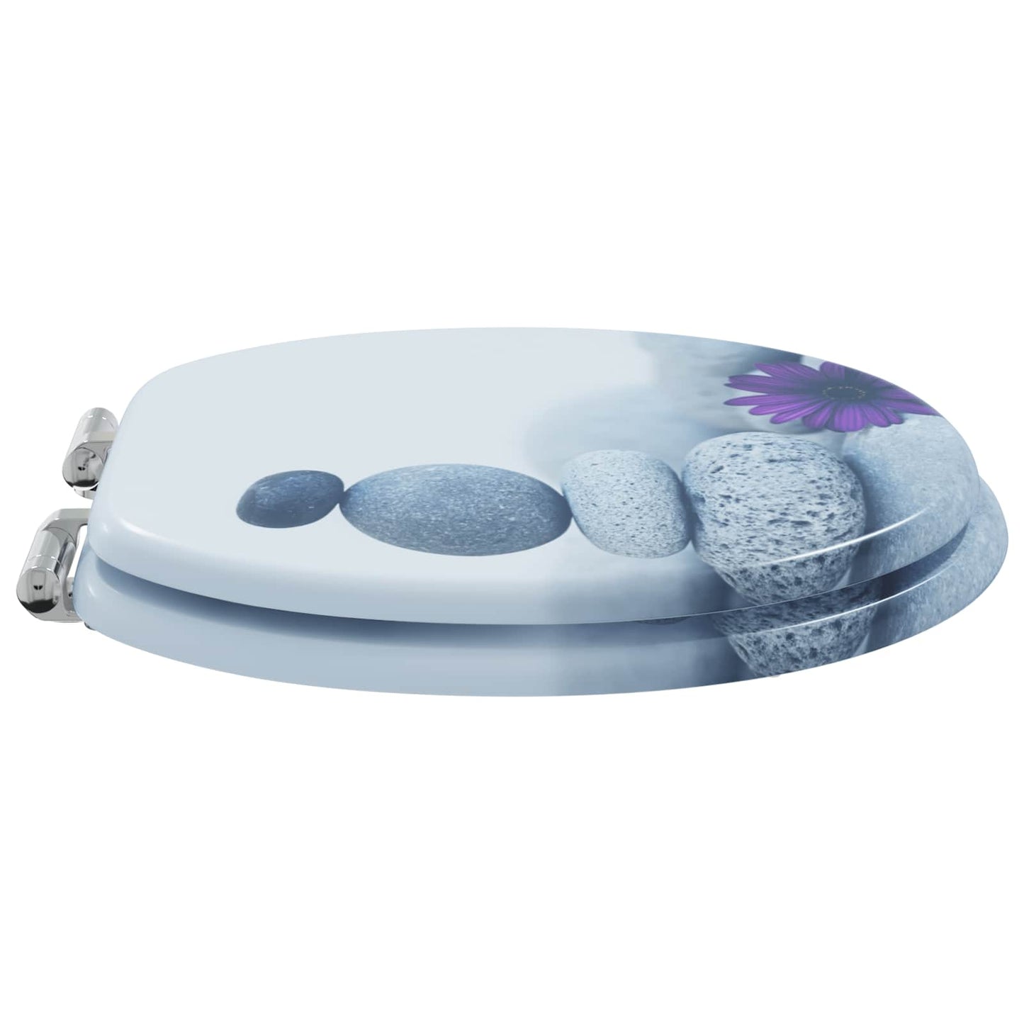 Soft-Close Toilet Seat Grey 44 x 38 cm MDF board